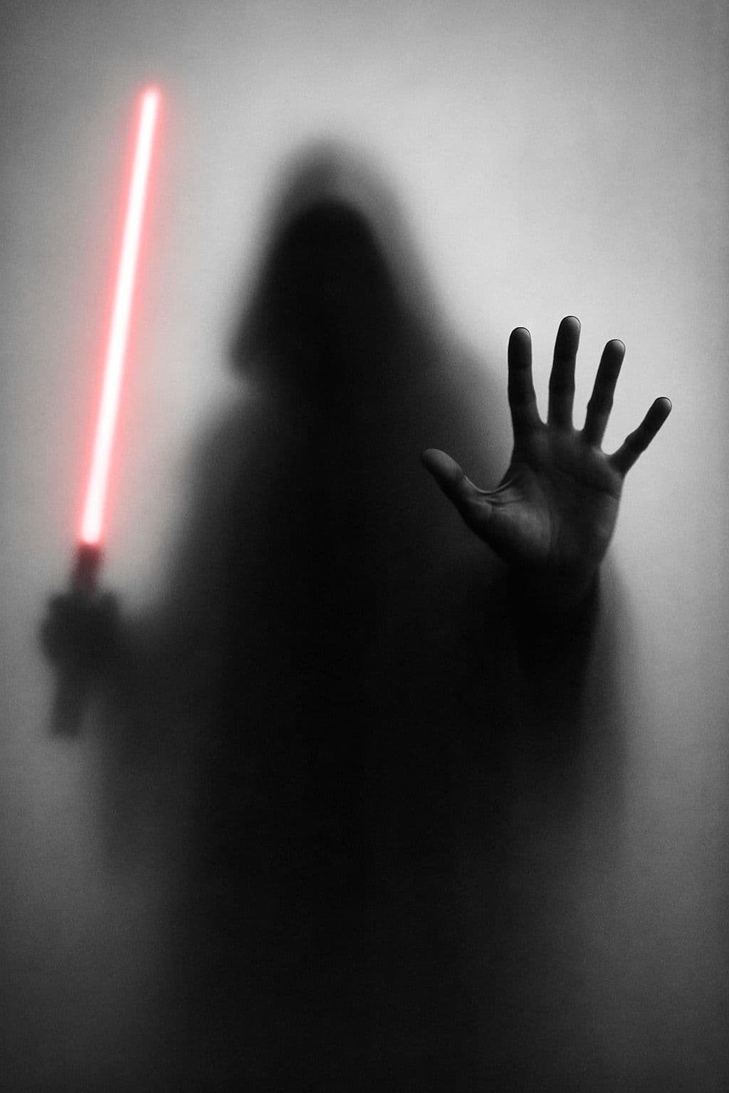 Silhouette-Kontrast hinter frosted Glass — Generated result