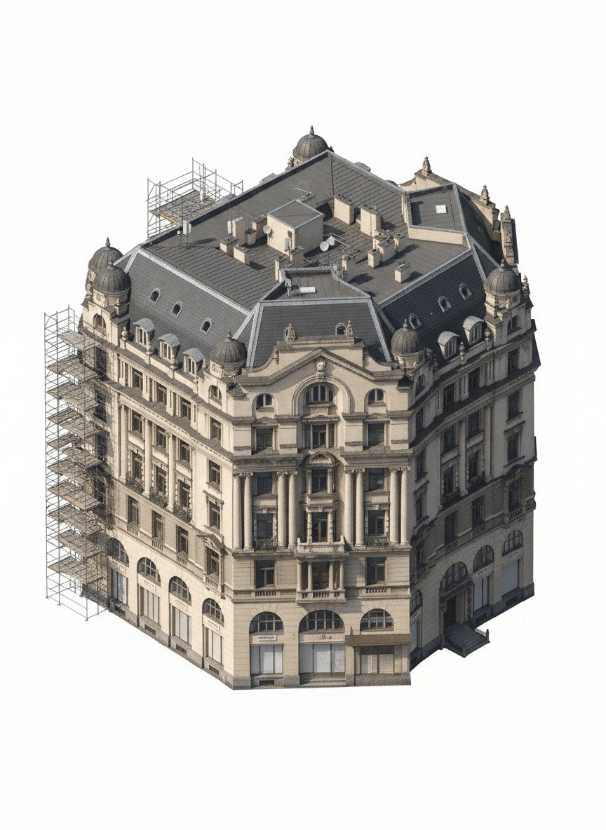 ดึงอาคาร 3D/สร้างโมเดลไอโซเมตริก — Generated result