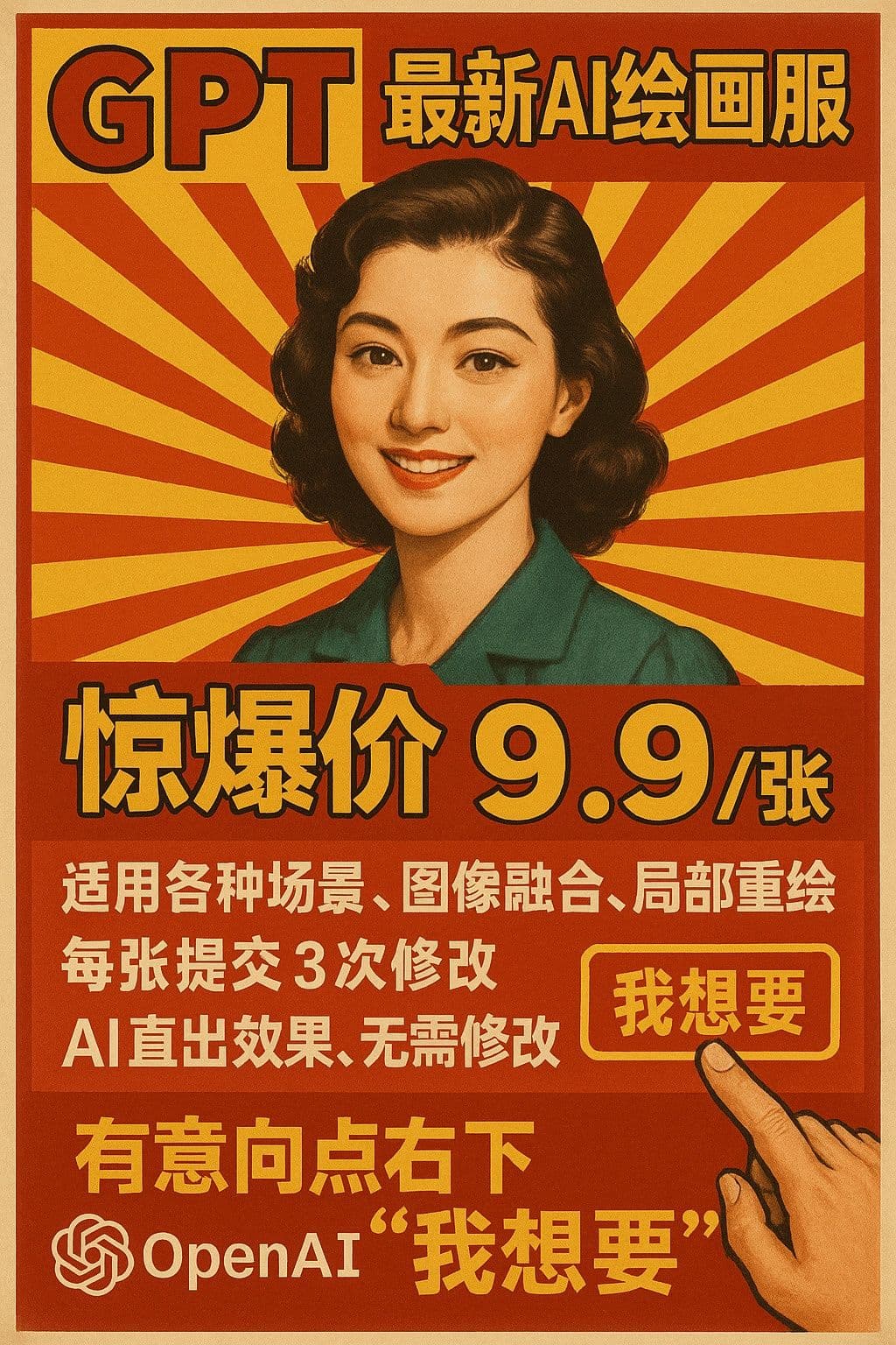 โปสเตอร์โฆษณาแนวเรโทร — Generated result