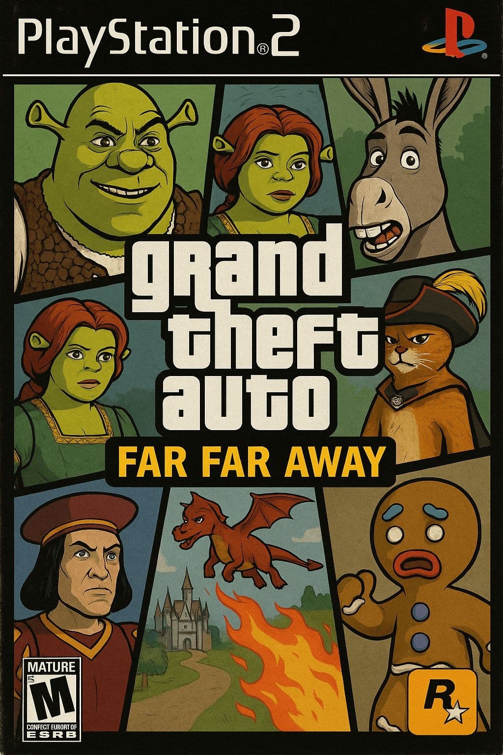 PS2-Spielcover (GTA x Shrek) — Generated result