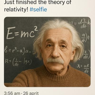 ภาพหน้าจอทวีตสมมติ (ไอน์สไตน์) - Input