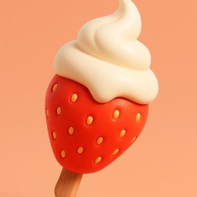 Emoji Sahne-Eis am Stiel - Output