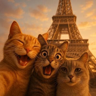 Drei Tiere und ein Landmarken-Selfie - Output