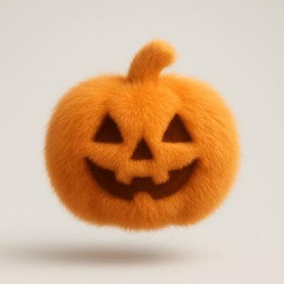 Flauschiger Kürbis mit Gesicht - Output