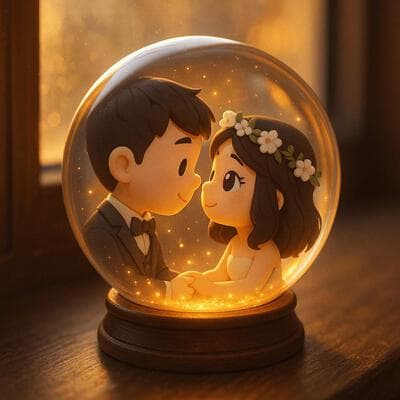 3D Chibi Paar Kristallkugel - Input