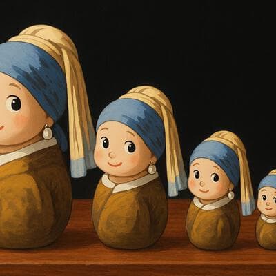 Chibi Russische Matroschkas (Mädchen mit dem Perlenohrring) - Output