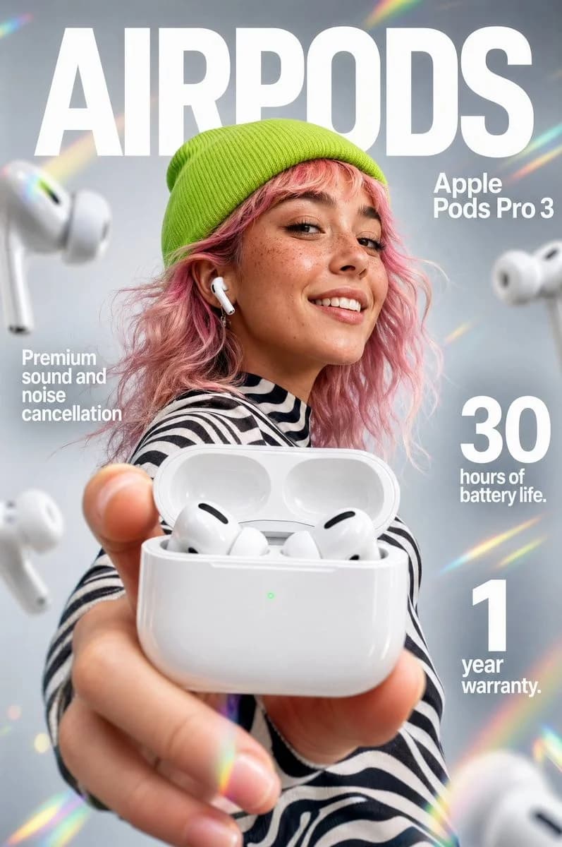 Anuncio de Auriculares Futuristas — Generated result