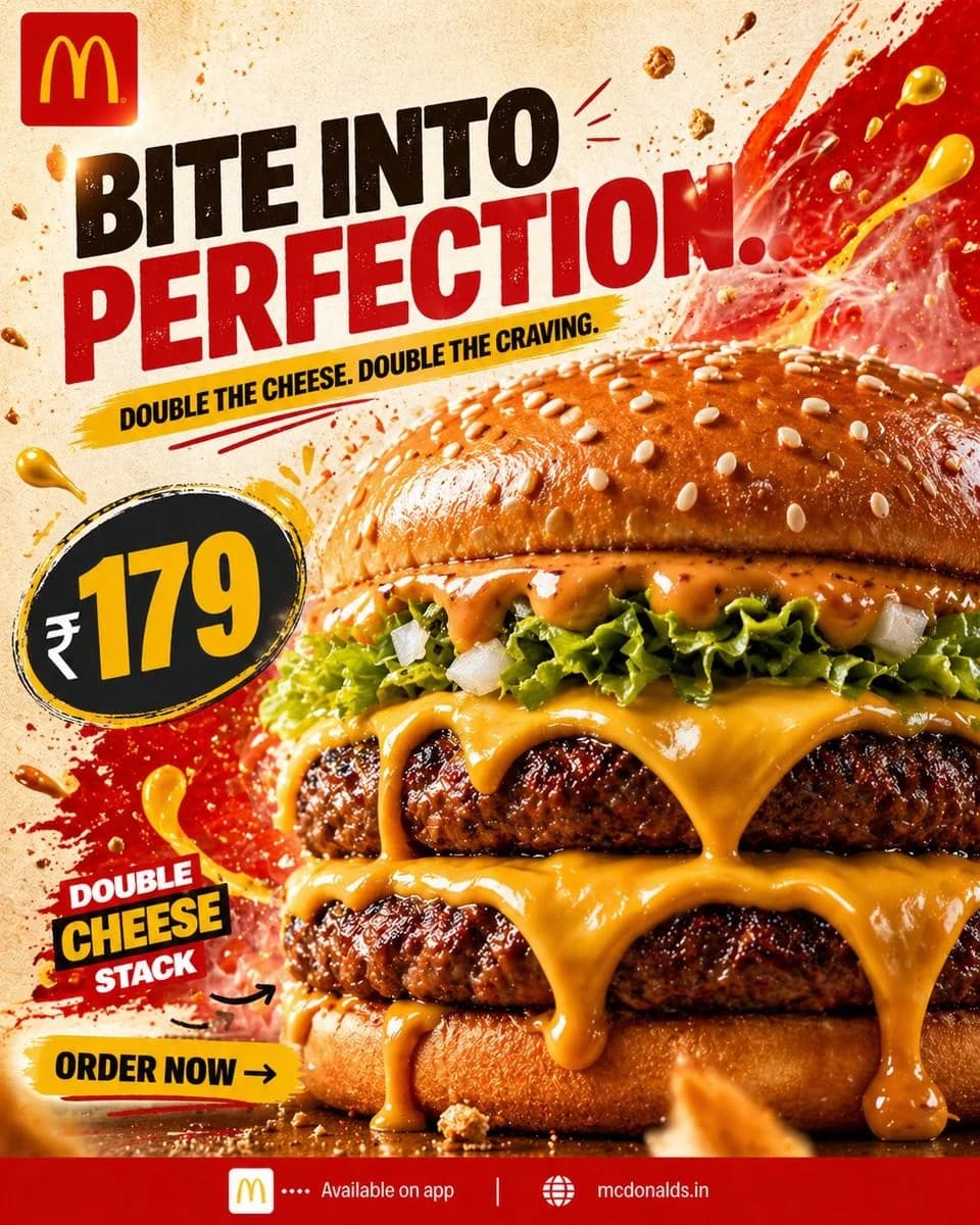 Double-Cheeseburger-Werbung