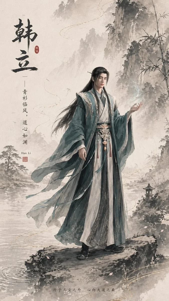 Póster de Han Li en Tinta Aguada — Generated result