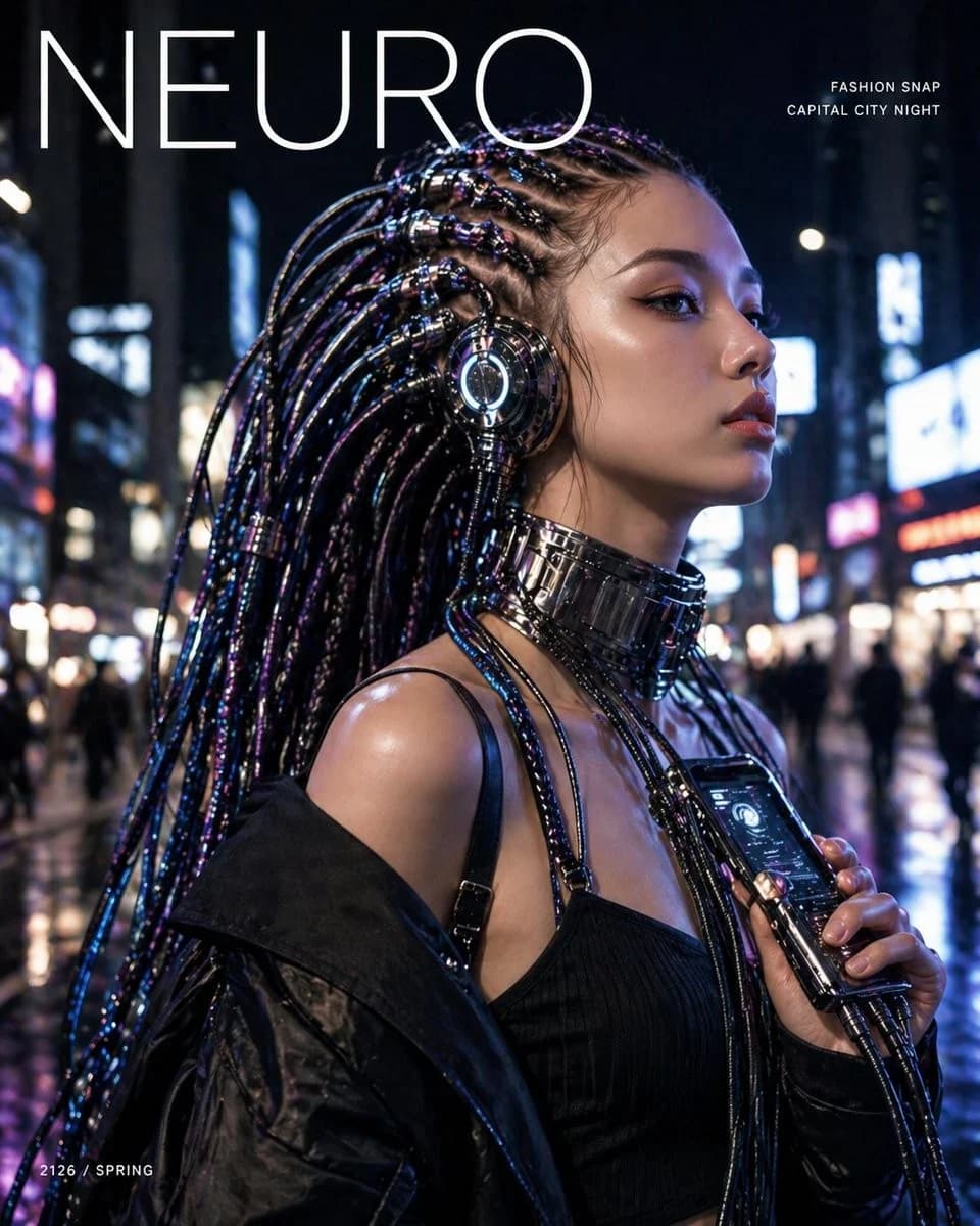 غلاف أزياء Cyberpunk — Generated result