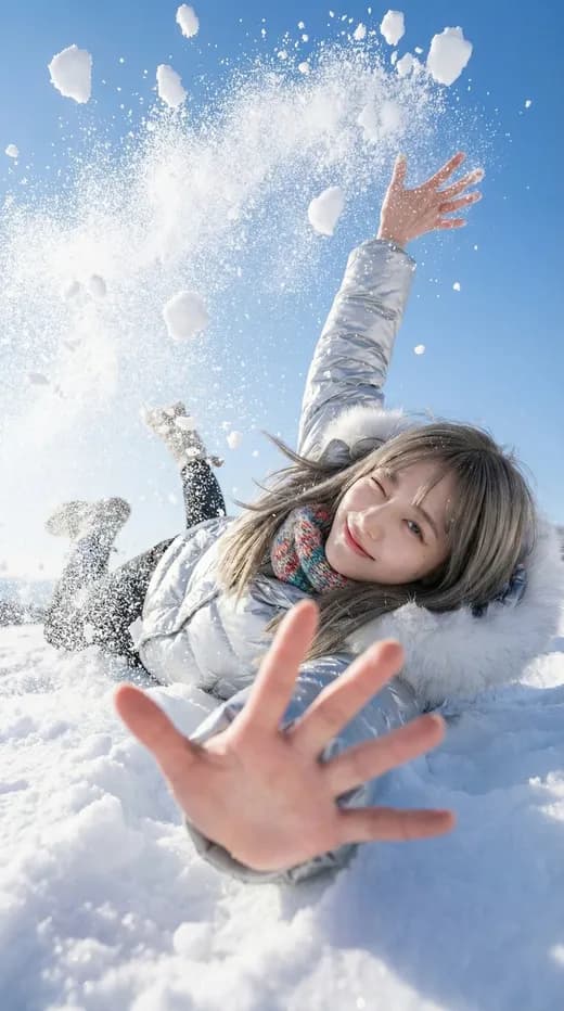 Verspielter Wintersturz mit dynamischer Wirkung — Generated result