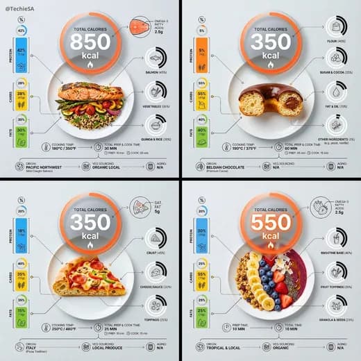Ultra-saubere Kalorien-Infografik — Generated result