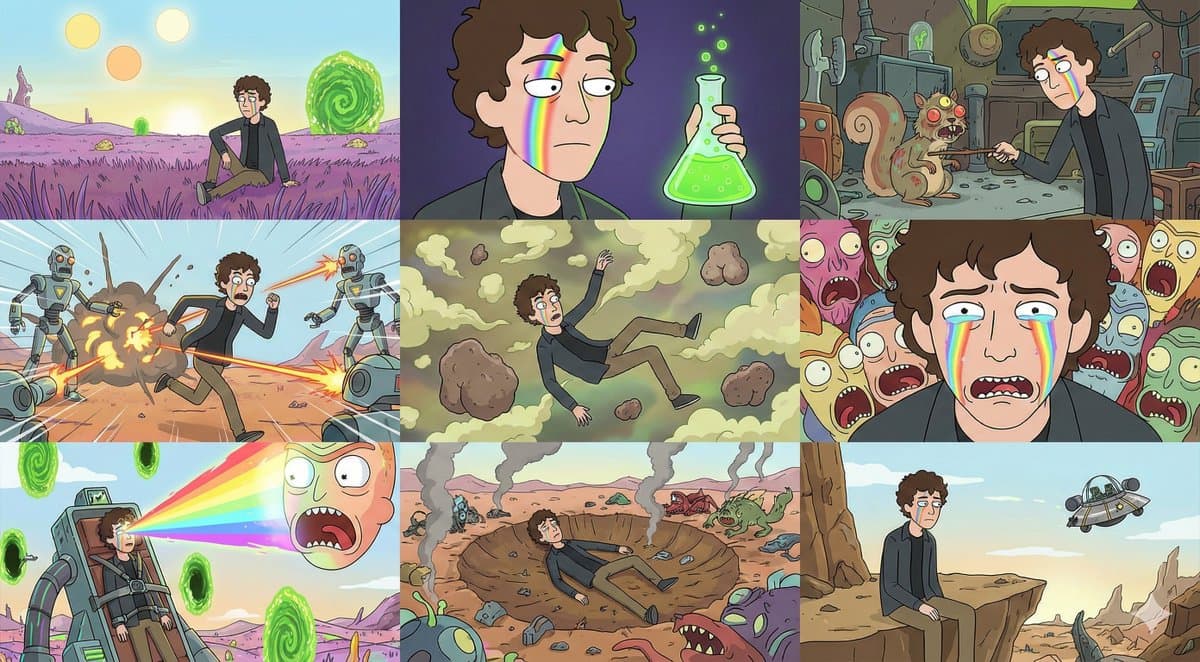 شبكة 3×3 بأسلوب Rick and Morty