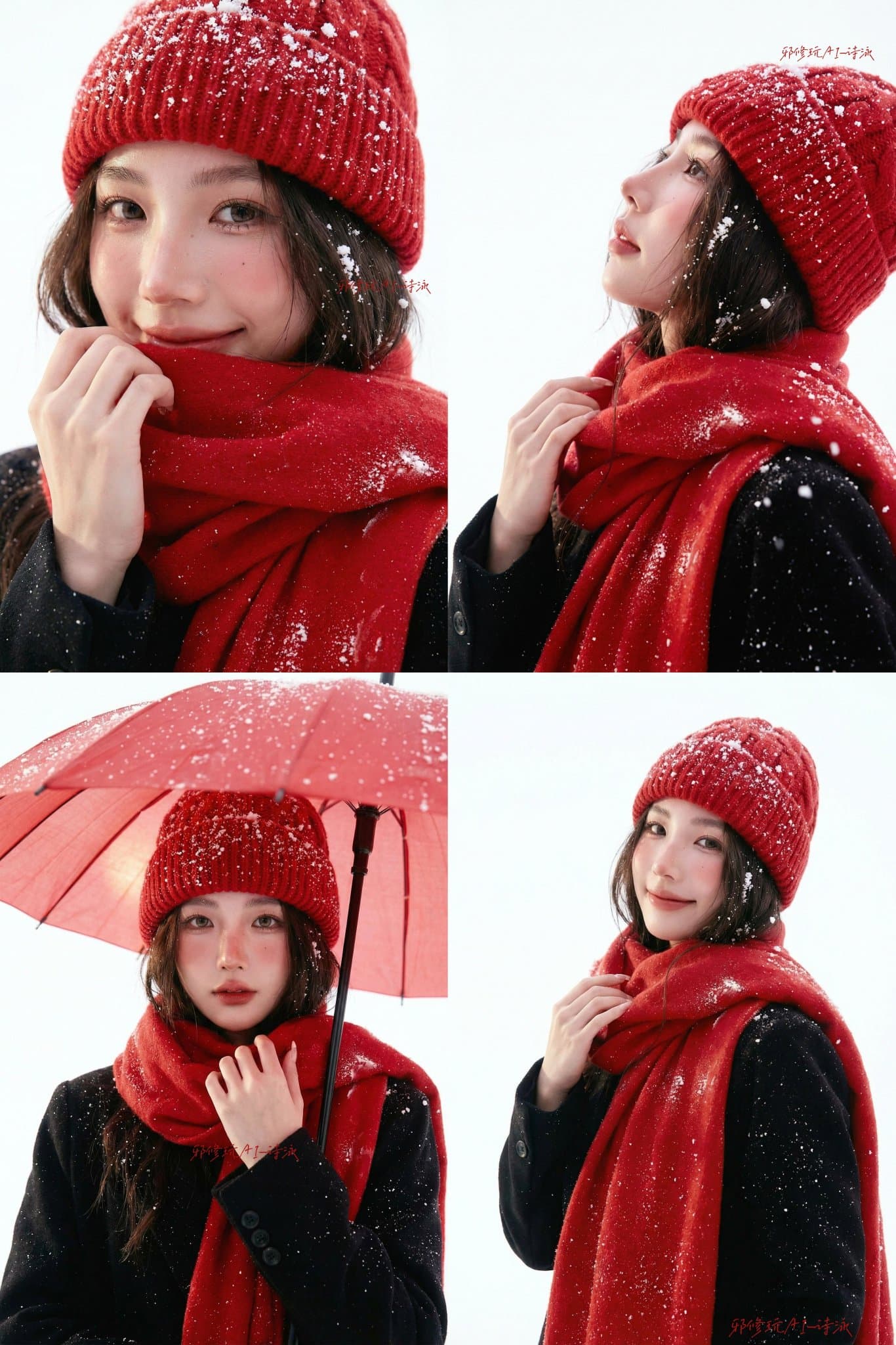 Portrait professionnel en studio, thème hivernal de Noël — Generated result