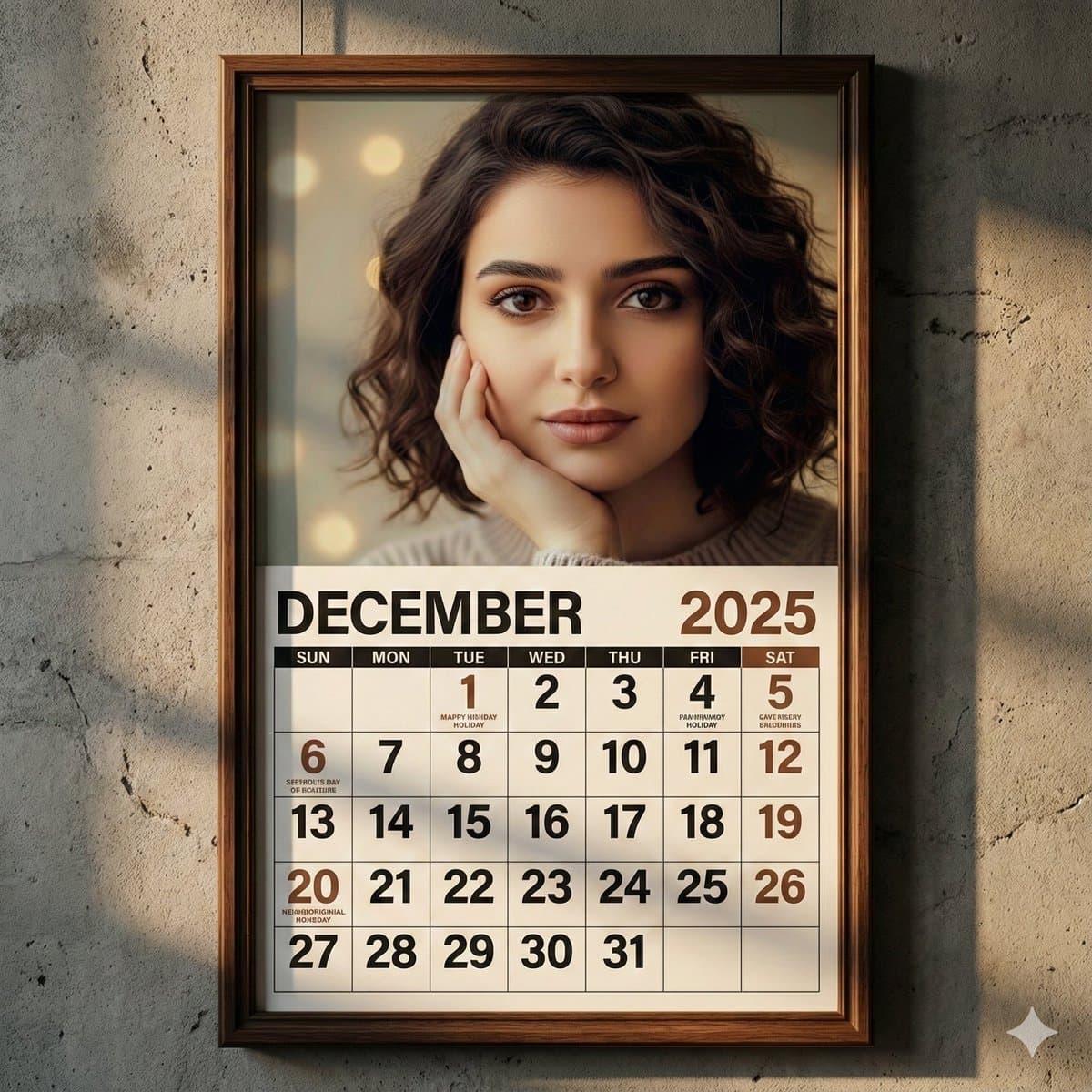 Ein realistischer Wandkalender
