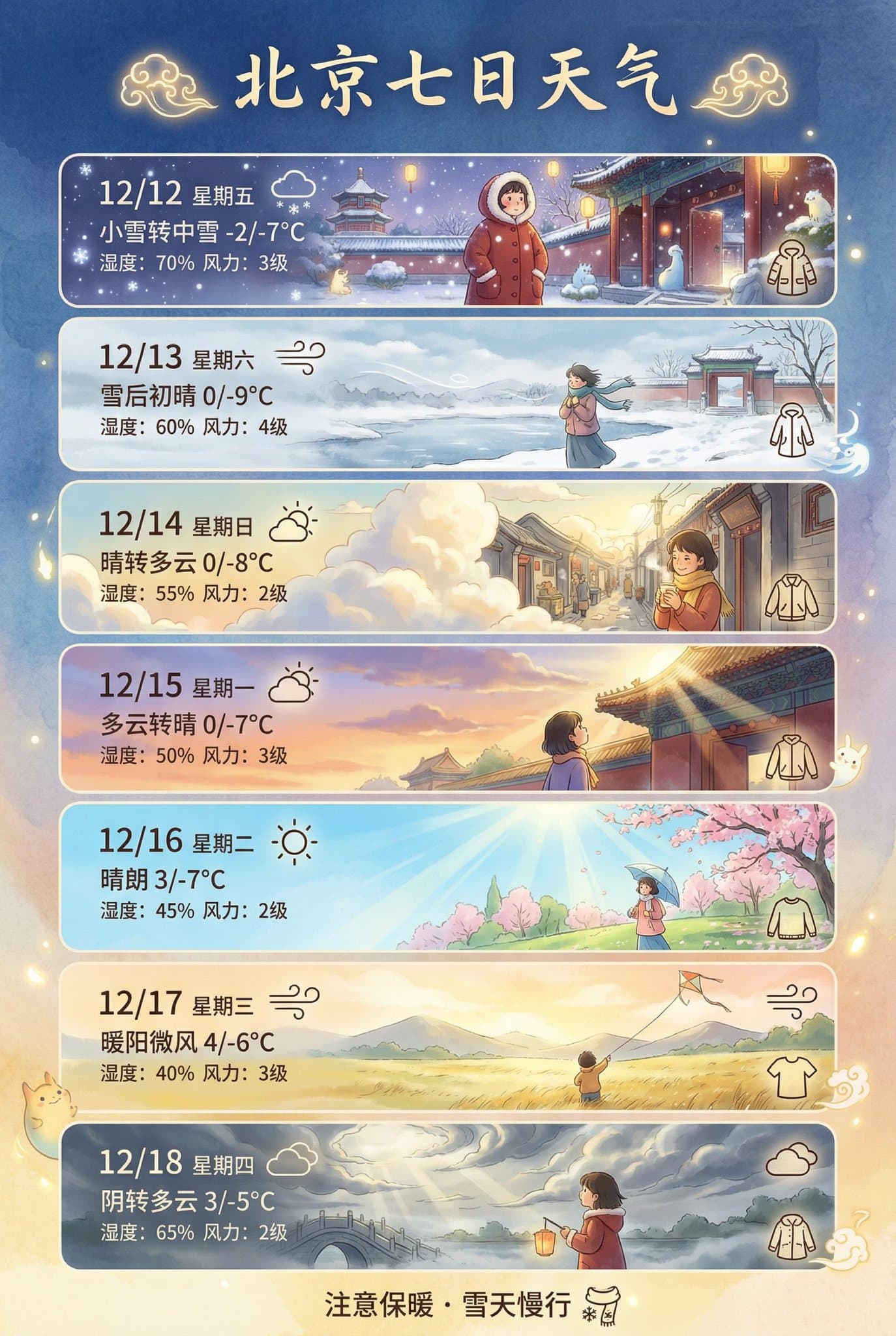 7-Tage-Wettervorhersage für Beijing - Poster