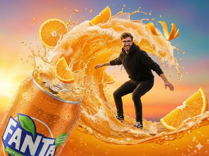 Surfen auf Orangensaft