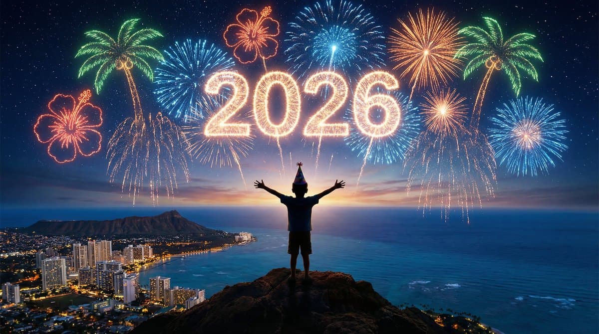 Feuerwerk vom Gipfel aus beobachten