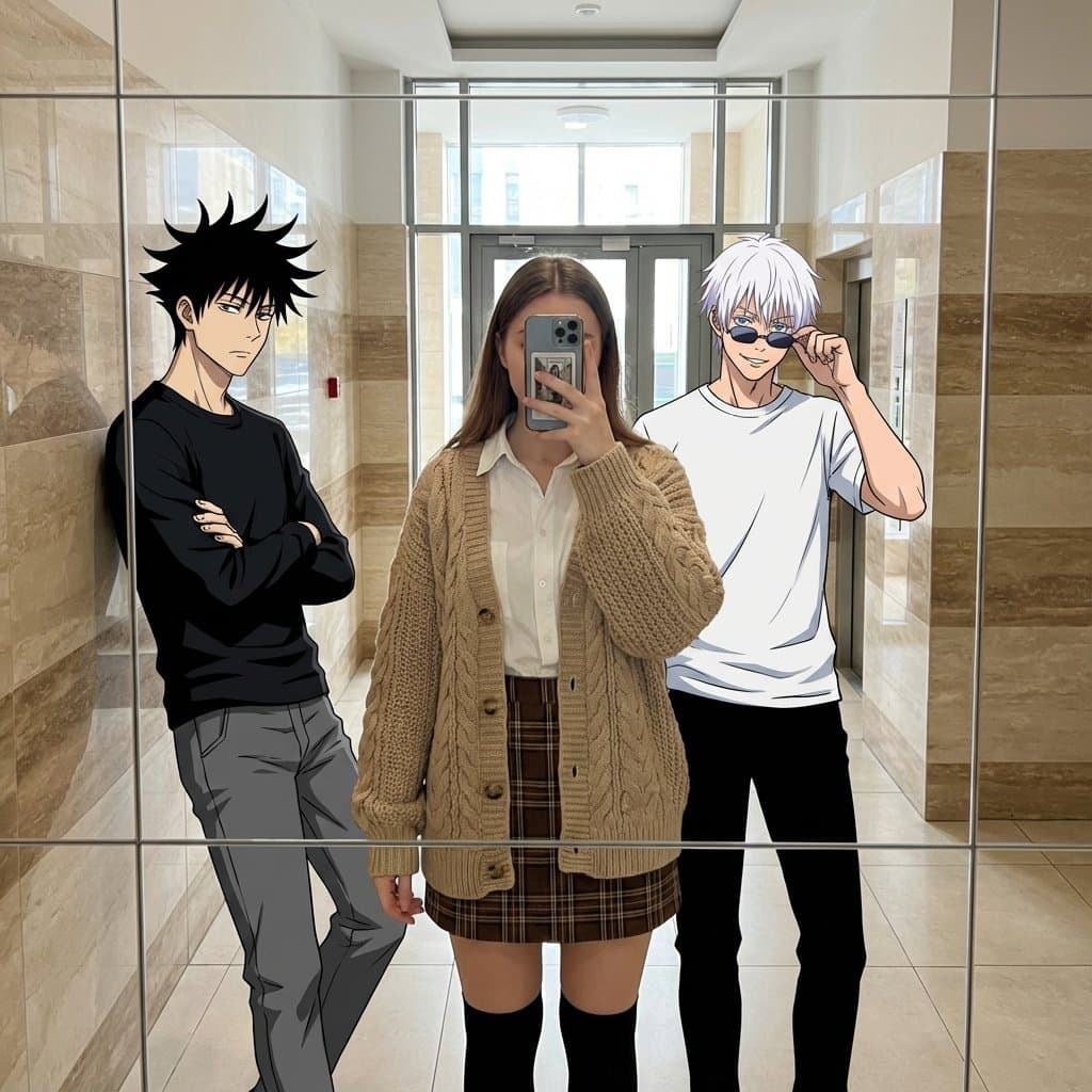 Reality-verzerrte Spiegel-Selfies mit Mixed Media