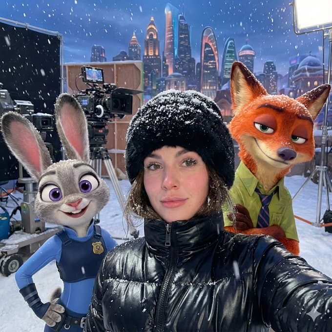 Selfie mit einem Star und betrete jedes Filmset — Generated result