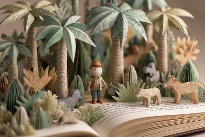 3D-Pop-up-Buchillustration
