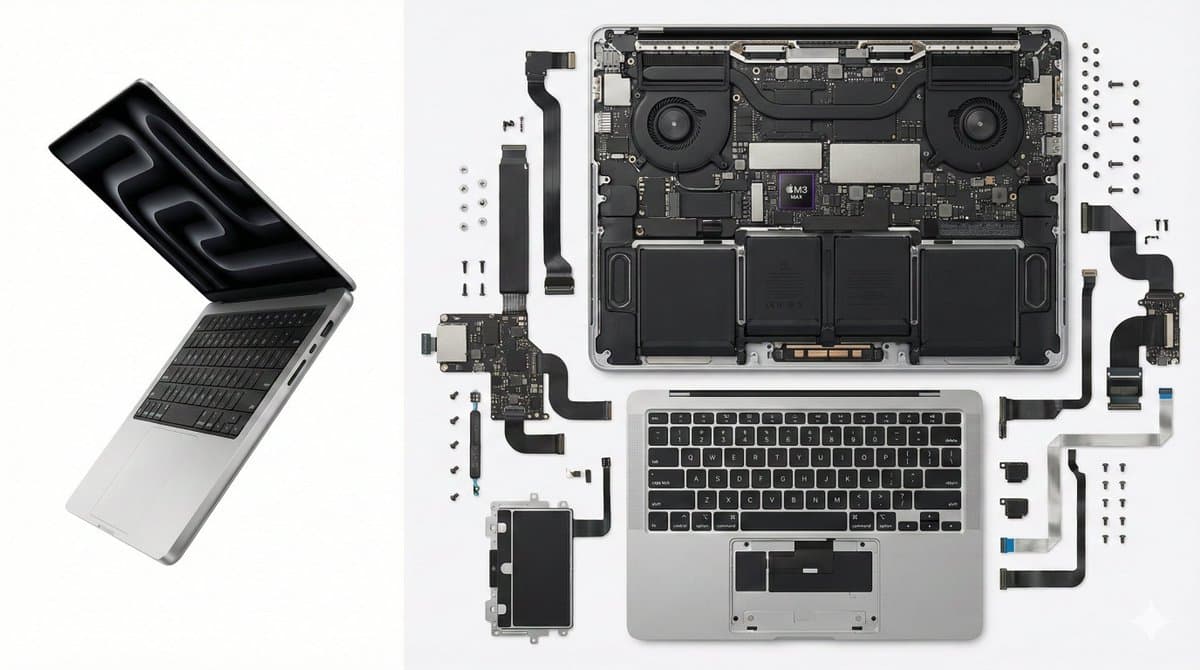 تفكيك حاسوب MacBook Pro المحمول — Generated result