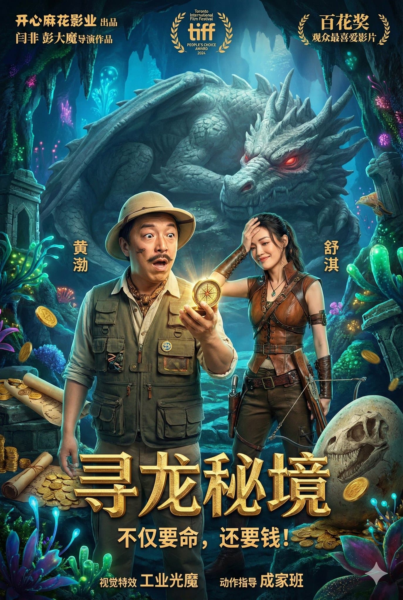 Fantasy-Abenteuerkomödien-Poster - Das geheime Reich des Drachen — Generated result
