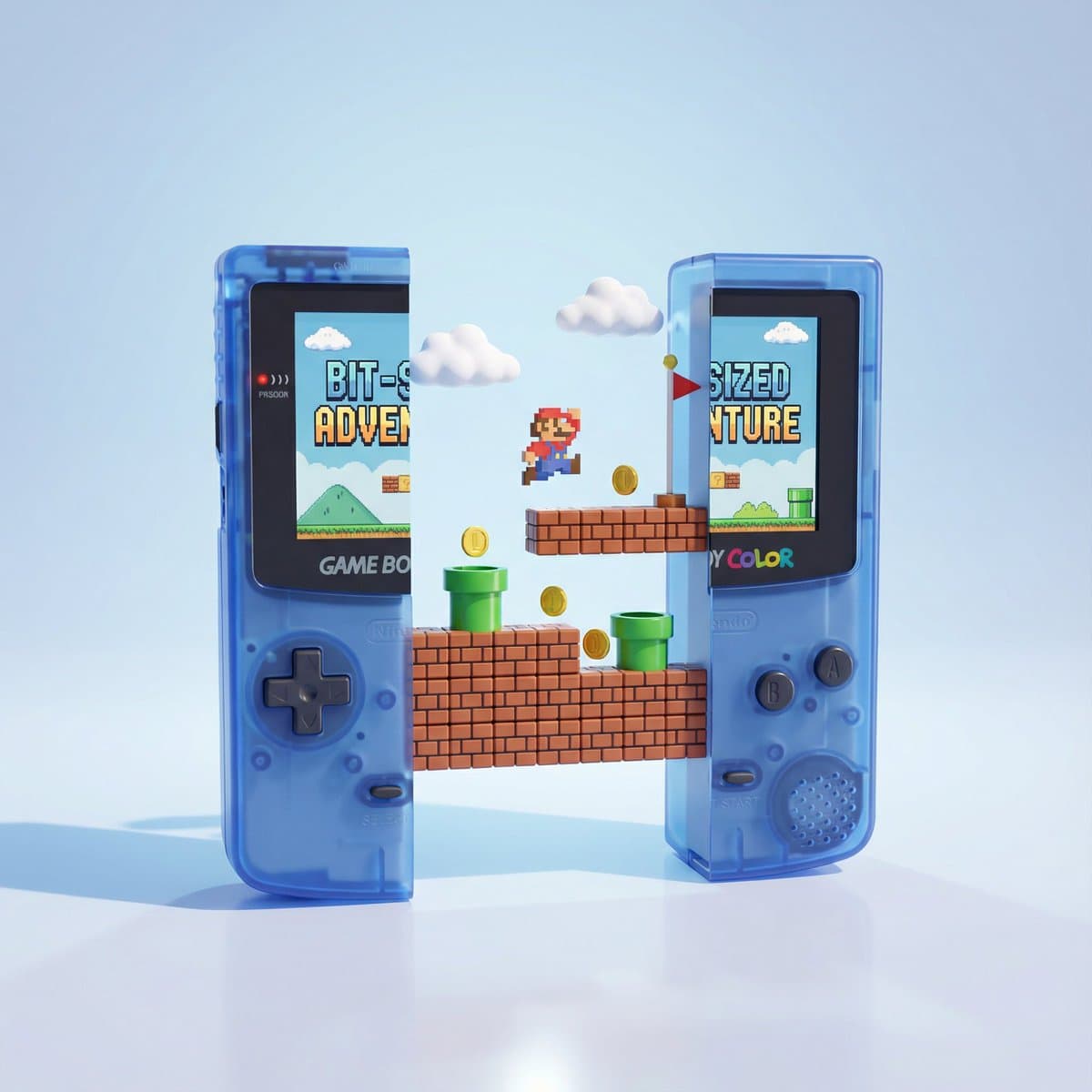 Detailreiches 3D-Render einer Handheld-Konsole