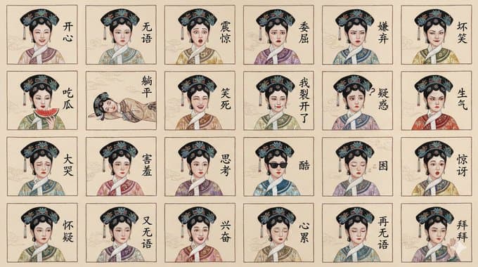 Emoticonos simulados de bordado de Suzhou — Generated result