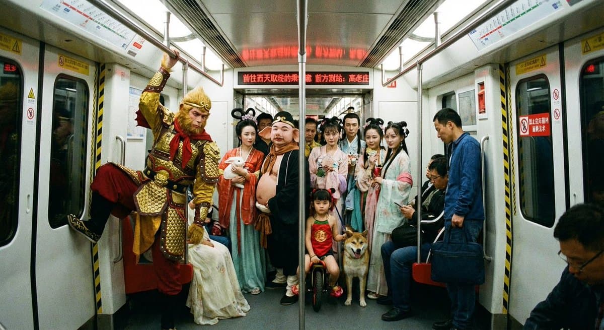 Journey to the West-Charaktere in der U-Bahn