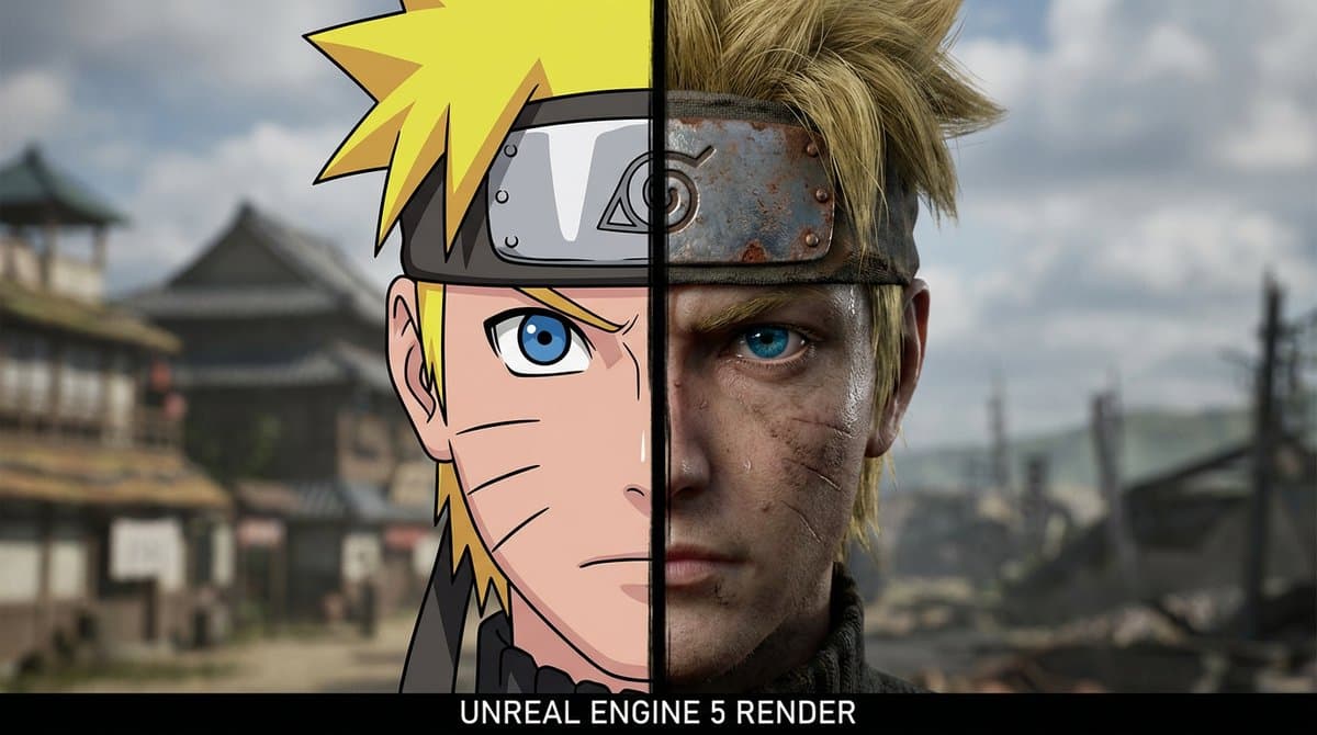 Anime- und Realitäts-Split-Porträt — Generated result