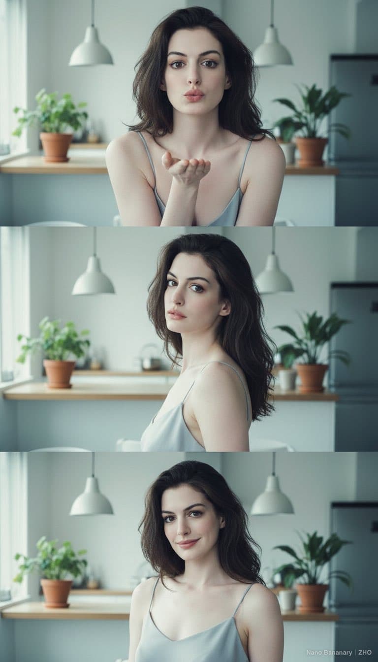 Triptych cahaya dan bayangan di rumah