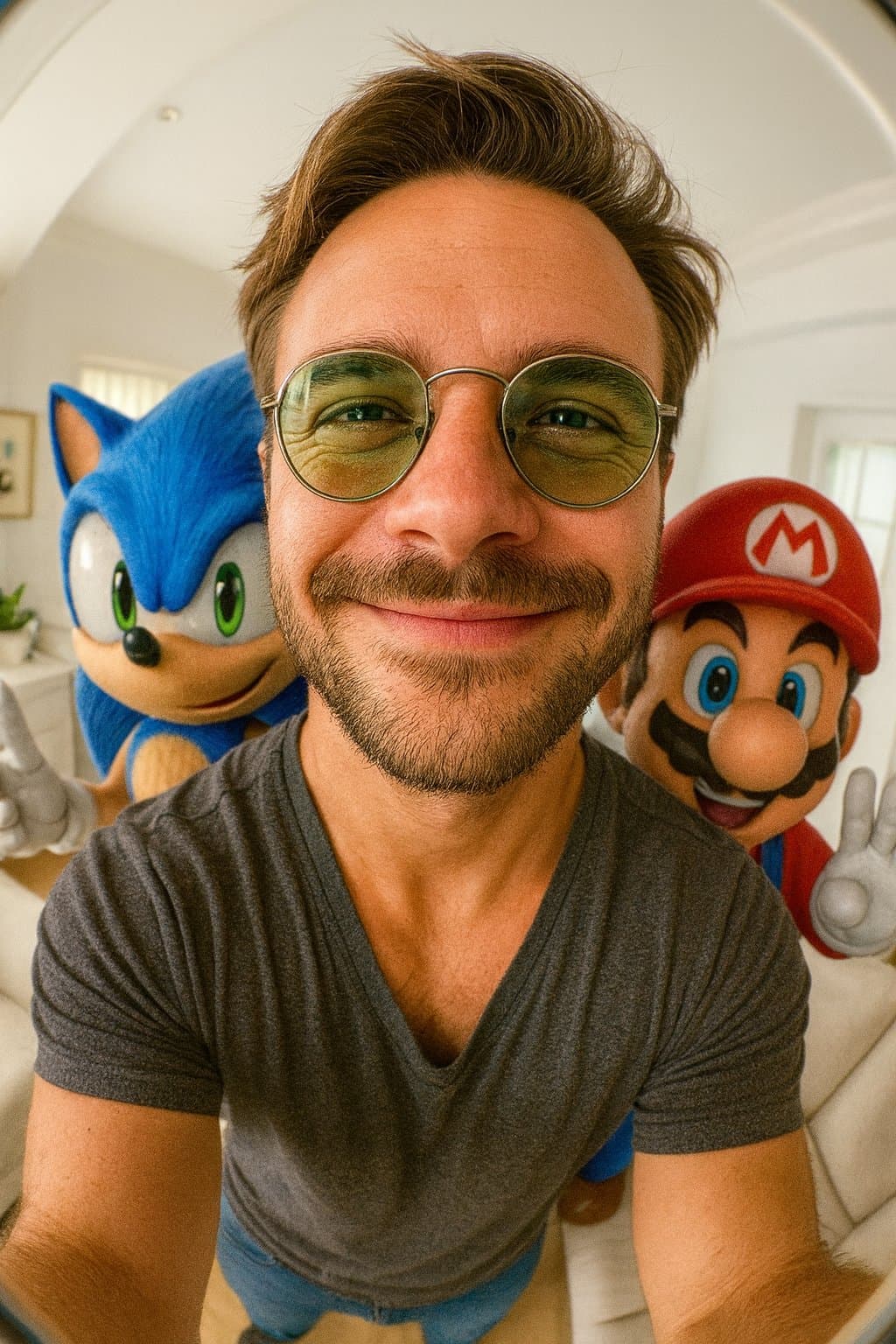 صورة لشخص مع Sonic وMario — Generated result