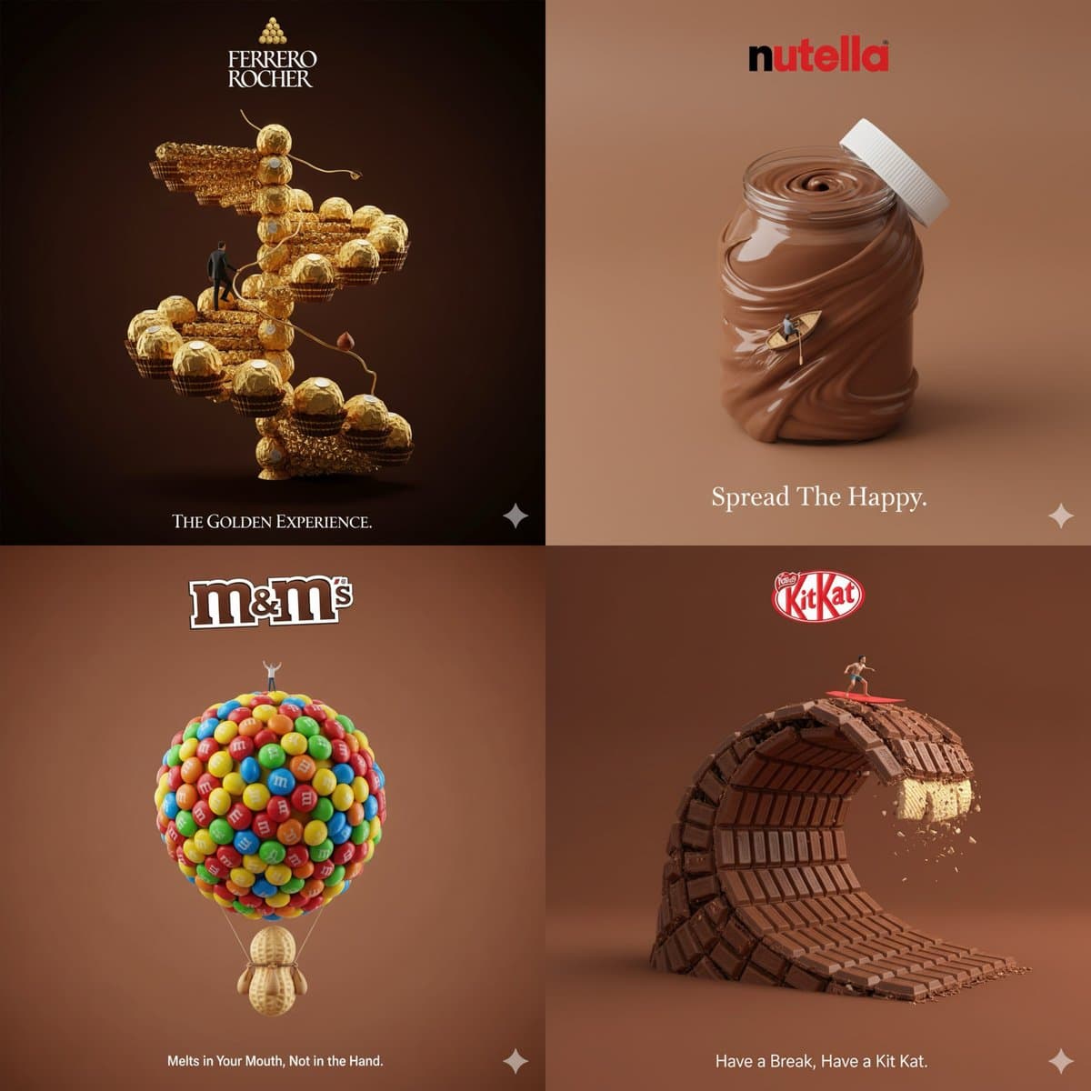 Kreative 3D-Werbung für Marken