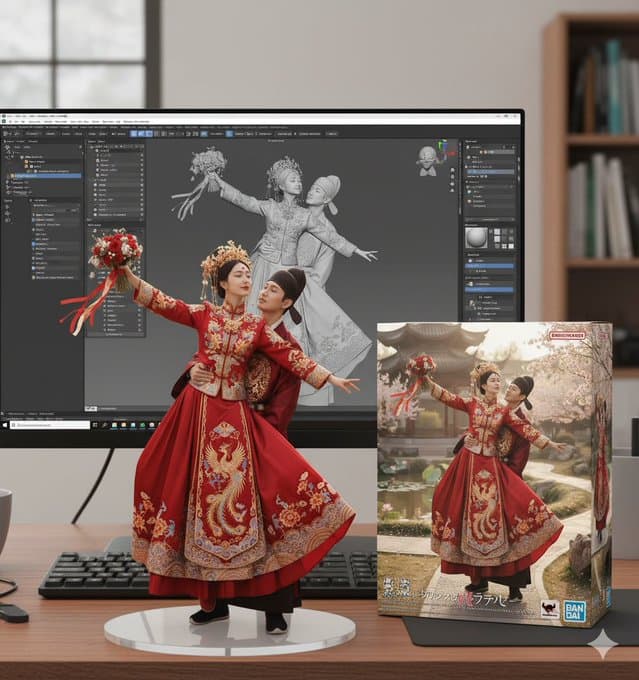 Figur - ZBrush-Modeling-Display & Verpackungsbox im Bandai-Stil — Generated result