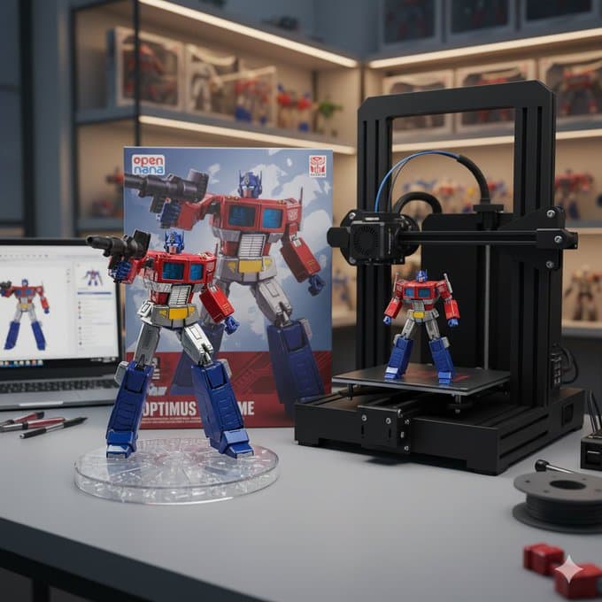 Figur - Erweiterte Verpackung mit Drucker (Optimus Prime)