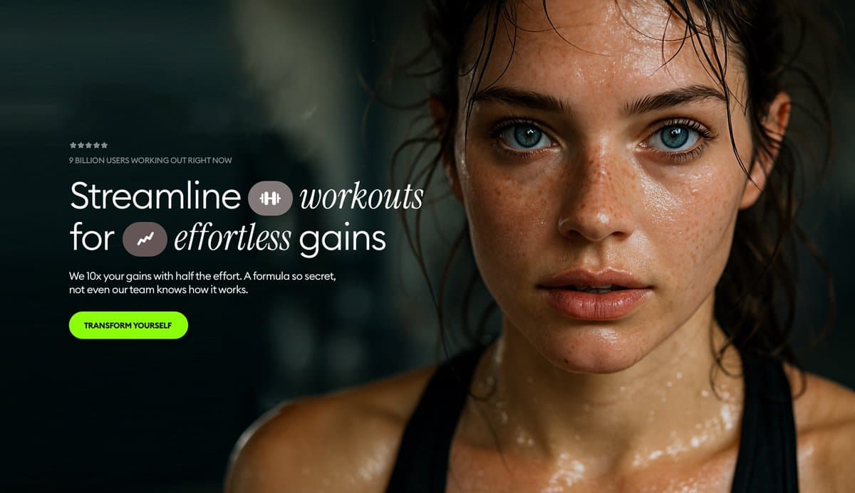 Landing Page Merek - Close-up Wajah Wanita Muda Setelah Workout