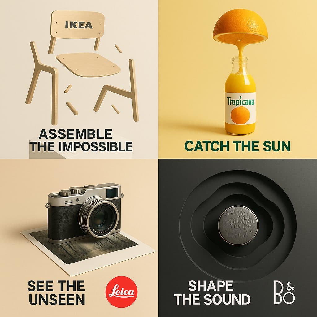 Surreale minimalistische Konzeptwerbung