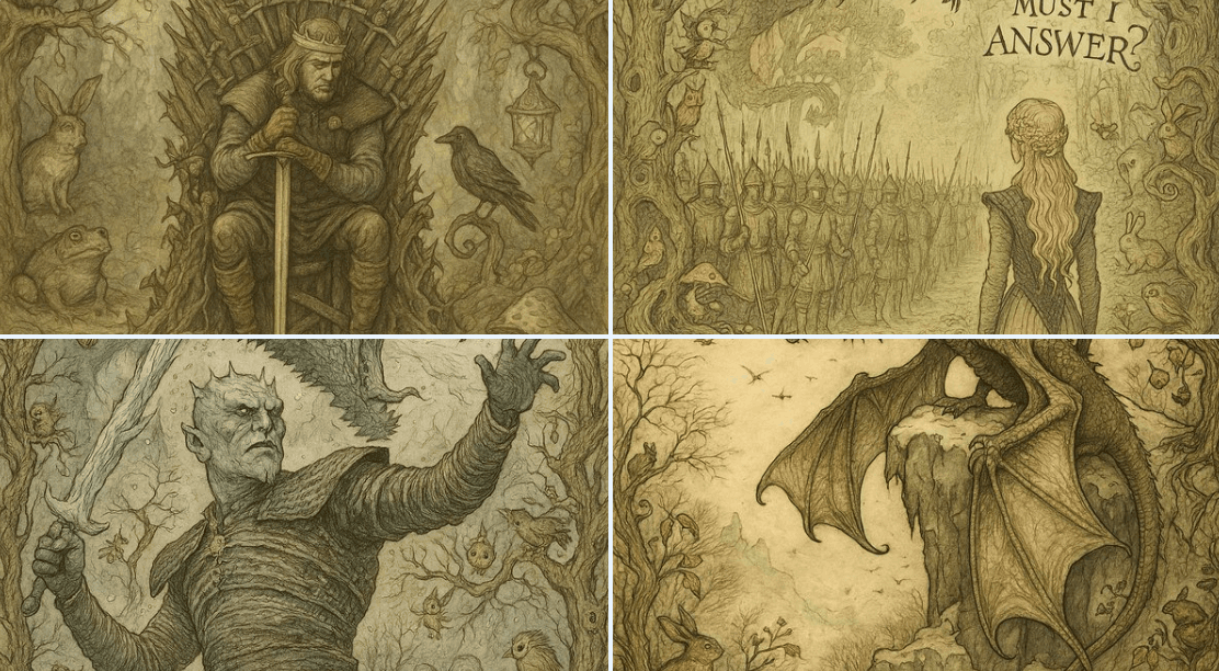 Märchenillustration im Arthur-Rackham-Stil der 1920er
