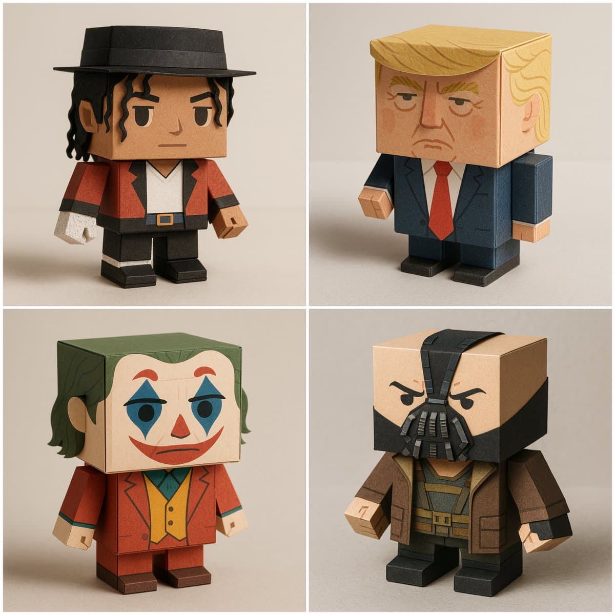 Superdetailliertes kantiges Papercraft-Spielzeug