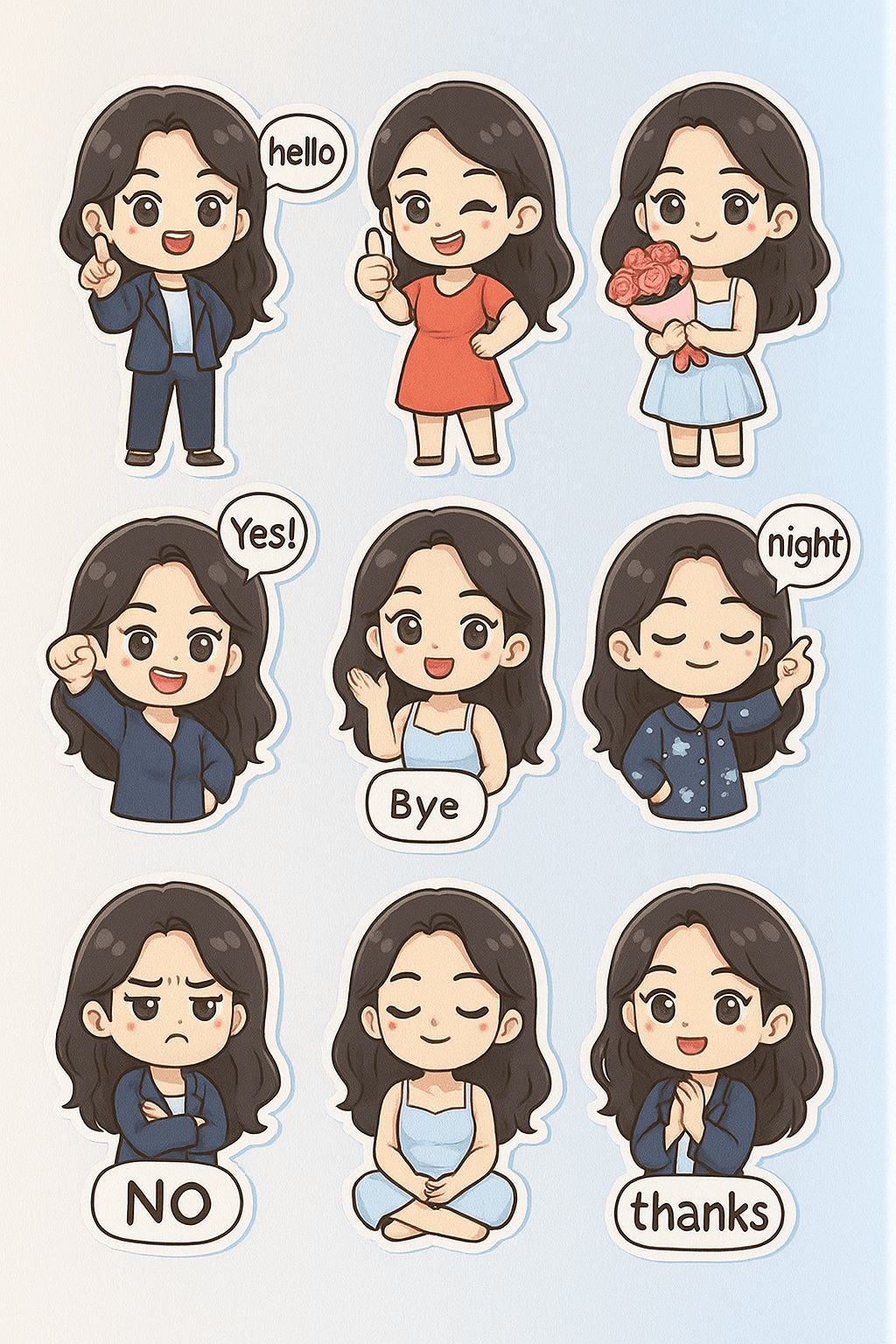 9-Grid-Chibi-Sticker — Generated result