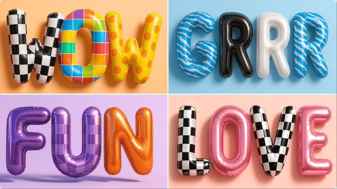 Geformt als Geburtstagsballon-Text