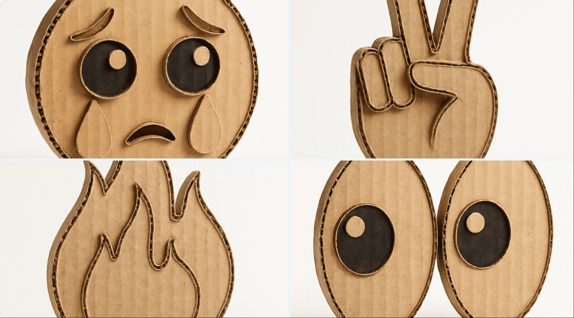 Emojis in Karton verwandeln