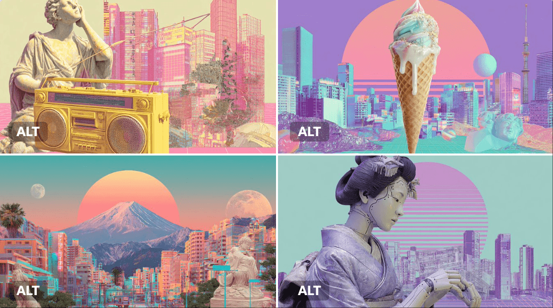 Vaporwave เหนือจริง — Generated result