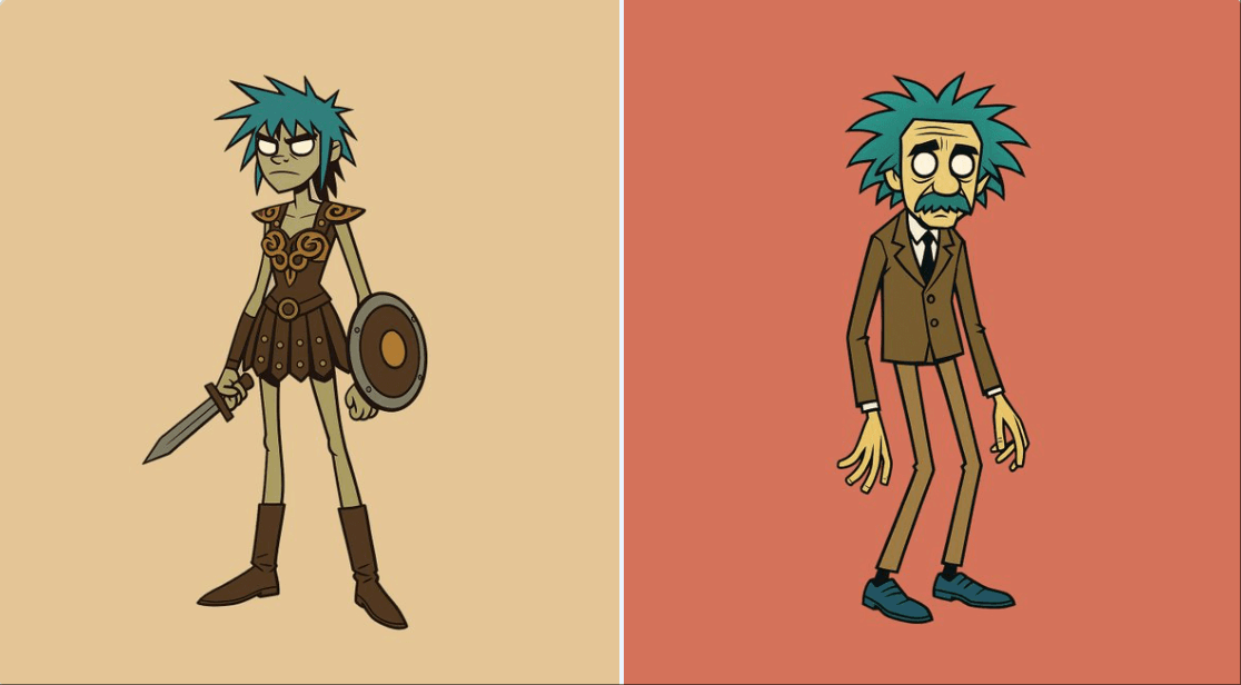 Charakter im Gorillaz-Stil