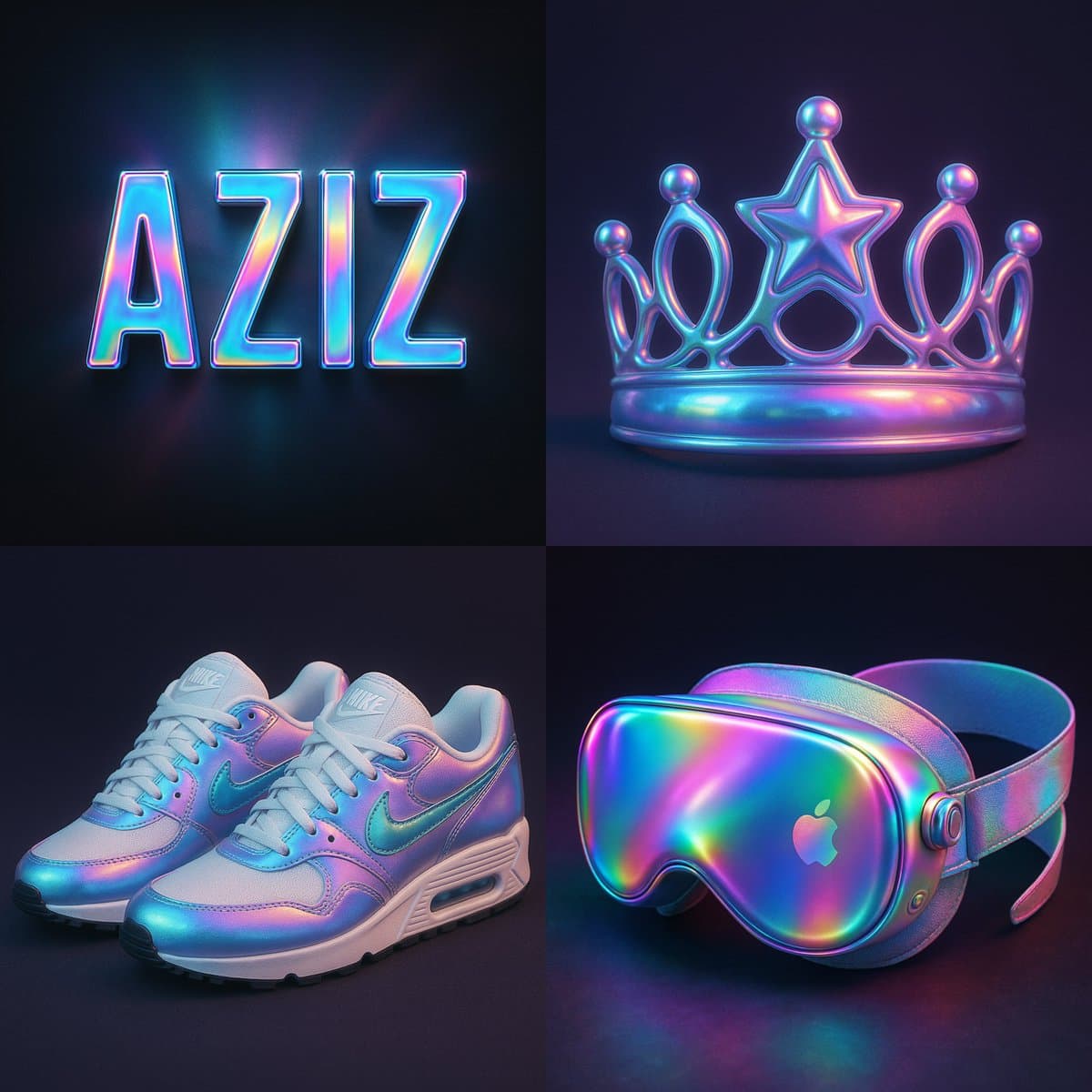 Holografisches Overlay mit Regenbogenverlauf — Generated result