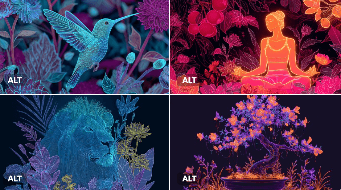 ภาพประกอบ Neon Floral Harmony