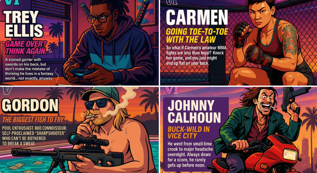 أنشئ شخصية GTA الخاصة بك — Generated result